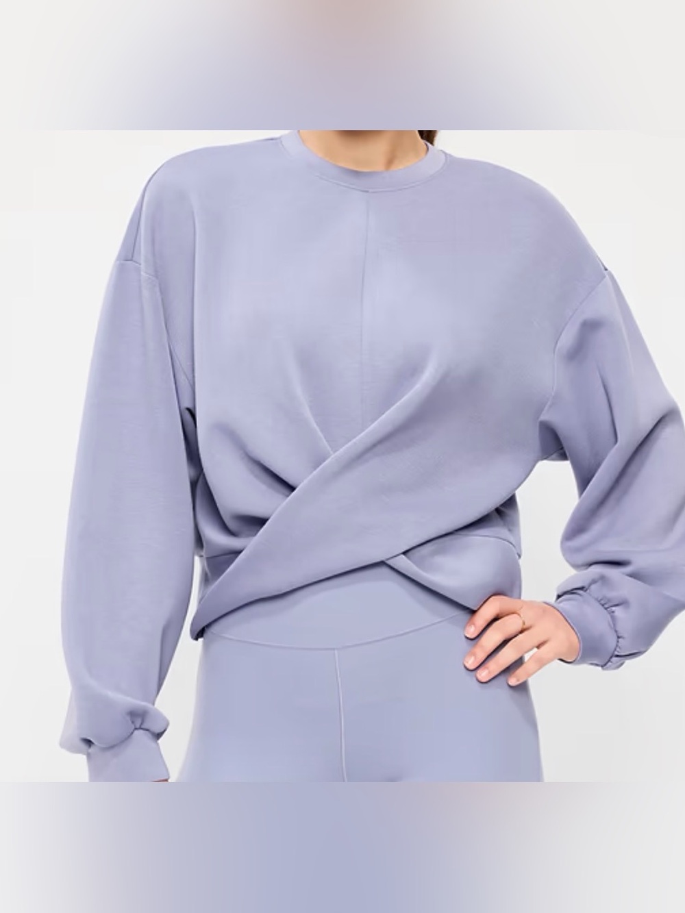 Women's Lavender Twist-Front Sweatshirt Top
